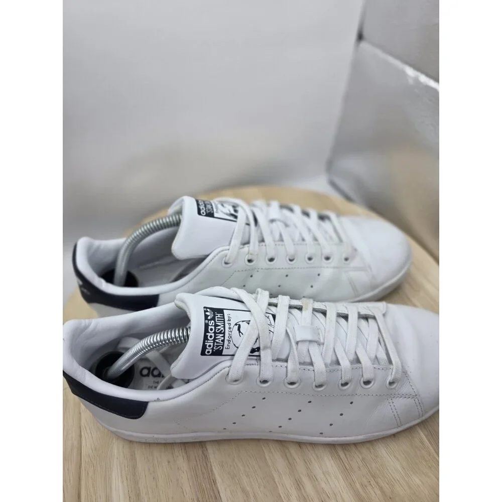 Adidas Stan Smith Men's Size 9.5 Athletic Shoes White Blue Casual Sneakers EUC - Picture 6 of 8